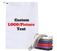 Personalized Golf Towel with Clip,1-100Pcs Bulk Custom Microfiber Sports Player Logo Team Rally Customized Photo Design Text Name Ad Picture Gift 15.7x39.4 Inch