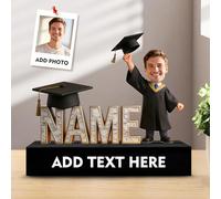 Personalized Graduation Figurine Acrylic Desk Ornament, Custom Photo Figures Cartoon Style Name Plate for Desk Desktop Decor Plaque Home Decor Congratulations Gift’s For Graduates, Daughter and Son