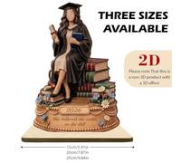 Personalized Graduation Wooden Block Plaque, Class of 2026 Keepsake Desktop Decorative Sign, for Souvenir Inspirational Student Achievement Art