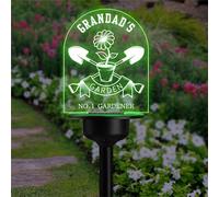 Personalized Grandad's Garden No.1 Gardener Solar Light Memorial Solar Lawn Lights Garden Yard Stakes Acrylic Cemetery Grave Marker Grandpa Stake Sign Sympathy Gift for Grandma Grandpa Family Friends