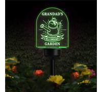 Personalized Grandad's Garden No.1 Gardener Solar Light Memorial Solar Lawn Lights Garden Yard Stakes Acrylic Cemetery Grave Marker Grandpa Stake Sign Sympathy Gift for Grandma Grandpa Family Friends