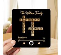Personalized Grandma Music Fridge Magnet Custom Song & Singer Names,Letter Title Puzzle Music Player Refrigerator Magnet Gift for Family from Kids Son Daughter Mom 1