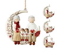 Personalized Grandparent & Grandchild Moon Ornament I Love You to the Moon and Back Custom Name Acrylic Christmas Ornament Keepsake Gifts for Grandma Grandpa Grandkids Birthday Xmas