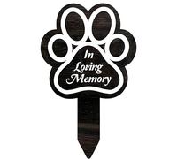Personalized Grave Pet Memorial Stake With Picture Name Dog Print Plaque Cross Sign Garden Stake Outdoor Cemetery Sign Ground Plug Cat Rabbit Yard Plaques (A)