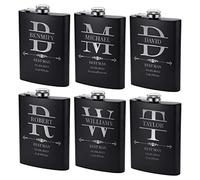 Personalized Groomsman Gift Set - Custom Engraved 8 oz Stainless Steel Flask with Optional Gift Box for Best Man and Groomsmen