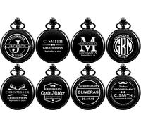 Personalized Groomsmen Pocket Watches Set of 4 5 6 7 8 9 10 Custom Men Engraved Groomsman Proposal Gifts for Wedding Fob Watch for Groom Usher Dads (3)