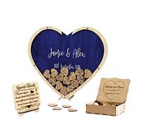 Personalized Guest Book, Wedding Guestbook Alternative, Custom Wooden Alphabet for Guest Book Wedding Ideas Wedding Letter Guest Drop Box Alternative Rustic Wedding Guest Book (Heart - Blue)