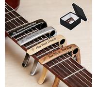 Personalized Guitar Capo with Custom Engraving Text on Metal and Wood, Customized Acoustic and Electric Guitar Accessories Cappo, Gift for Guitarists, Musicians Bands (Guitar Capo 2)