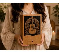 Personalized Guitar Memorial Urn | Handcrafted Wooden Cremation Urn Box | Custom Engraved Celtic Knot Keepsake | in Loving Memory Memorial Box | Sympathy & Remembrance Gift