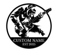 Personalized Guitar Metal Sign - Custom Music Wall Art, Rockstar Gift, Band Room Decor, Durable Metal Name Plaque for Musicians & Music Lovers (Style-1)