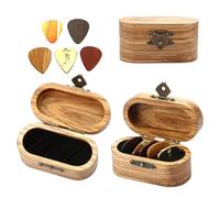 Personalized Guitar Pick Case Set With 5 Guitar Picks, Wooden guitar pick box, Customized Guitar Pick Holder,Folk Acoustic Bass Guitar SolidWood Picks maker Gifts for Music lover