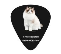 Personalized Guitar Picks, Bulk Set of 12 - Custom Guitar Picks, with Your Photo Text Logo or Design Acoustic Electric Guitar Bass Ukulele Accessories
