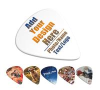 Personalized Guitar Picks, Custom Plectrums 6-Pack, Environmental ABS Guitar Picks, for Kids, Teens, Men, Women, Guitar Players, Ukelele