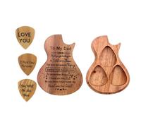 Personalized Guitar Picks with Case, 3 Pack Engraved Guitar Pick Box, Wood Guitar Pick Personalized for the Perfect Gift,A