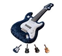Personalized Guitar Shaped Pillow with Name Fashion Cute Music Theme Body Pillow for Sofa Bed Couch Chair Club Custom Guitarist Name Cushions Party Decor Gift for Music Lover Musician Family