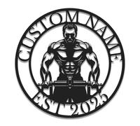 Personalized Gym Metal Sign, Custom Weightlifting Wall Art, Bodybuilder Name Plaque, Fitness Center Decor, Unique for Trainers & Athletes (Style-5)