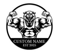 Personalized Gym Metal Sign, Custom Weightlifting Wall Art, Bodybuilder Name Plaque, Fitness Center Decor, Unique for Trainers & Athletes (Style-1)