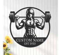 Personalized Gym Metal Sign, Custom Workout Wall Art, Powerlifting Decor, Fitness Room Name Plaque, Home Gym Sign, Weightlifting Gift for Dad or Son, Garage Gym Decor (Style-2)