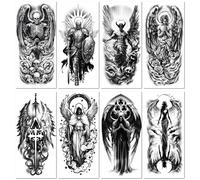 Personalized Half-Sleeve Temporary Tattoos Featuring Animals, Pirates, Skulls, Black And White, And Color Waterproof And Realistic Designs. 190 * 95MM