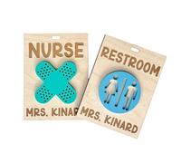Personalized Hall Passes for Classrooms, Customize Name Wooden Classroom Passes for Students, for School Bathrooms/Libraries/Classrooms/Offices/Girls and Boys Hall Pass, Set of 2