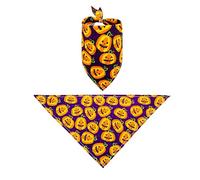 Personalized Halloween Dog Bandanas,Pet Halloween Bandanas Reversible Dog Cat Scarfs Bibs with Bats Pumpkins Patterns for Small Medium Large Dogs