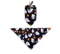 Personalized Halloween Dog Bandanas,Pet Halloween Bandanas Reversible Dog Cat Scarfs Bibs with Bats Pumpkins Patterns for Small Medium Large Dogs