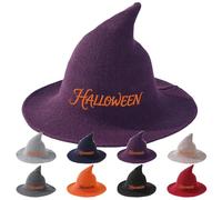 Personalized Halloween Hat,Custom Embroidered Lettering Name Witch's Cap - Ideal Witchcraft Gift & Spooky Decor,Festive Witch Hat for Costume Events and Halloween Celebrations 8 Colors
