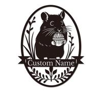 Personalized Hamster Metal Wall Art - Custom Pet Name Sign for Sympathy Gifts or Nursery Decor - Remembrance Keepsake for Small Animal Lovers (Style-1)