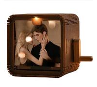 Personalized Hand Crank Photo Album with Music Playback, Custom Photo Flip Box,Creative Photo Flip Book Frame with Light Mini Photo Albums,That Can Play Songs Decoration Gifts for Couple Family