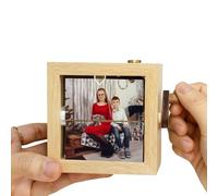 Personalized Hand-Crank Photo Flip Animation Album in Wooden LED Box, Gift for Friends, Couples, and Family on Christmas, Birthday, or Anniversary
