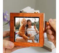 Personalized Hand-Cranked Mini Photo Album with Light - Custom Flip Book Frame, Unique Gift for Couples, Family, Wedding, Birthday, Christmas, Mother's Day, Father's Day