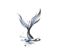 Personalized Hand-Painted Fish Tattoo Stickers for Girls Arms and Shoulders, Waterproof and Long-Lasting