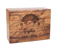 Personalized Handcrafted Solid Wooden Cremation Urn for Human & Pet Ashes, Memorial Urn Box for Dogs, Cats & Adults, Comforting Tribute, Custom Sizes Small to XL (40-250 lbs Capacity), Sympathy Gifts