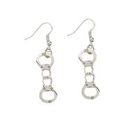 Personalized Handcuff Shaped Dangle Earrings Unique Punk Handcuffs Hook Earring Trendy Jewelry Accesseries, Zinc, No Gemstone