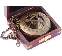 Personalized Handmade Sundial Compass - Premium Leather Case, Wooden Box, Graduation Day Gift, Wedding Heirloom, for Men, Birthday Gift for Son, for Him
