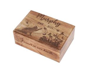 Personalized Handmade Wooden Urn for Dog & Cat Ashes, Custom Wood Pet Cremation Memorial Keepsake Box, Funeral Urn for Dogs, Cats & Beloved Pets, Decorative Wooden Tribute - Customize