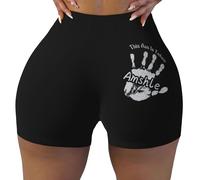 Personalized Handprint and Name Women's Yoga Pants,This Ass is Taken,A Creative Gift for Your Wife and Girlfriend. (UK, Alpha, One Size, Regular, Regular, Sports shorts-01)