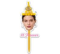 Personalized Happy Birthday Cake Topper - Custom Cupcake Face Topper with Upload Your Photo and Add Text Label for Party Decorations, Birthday Celebrations, Joyful Happy Face Cupcake Hats