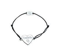Personalized Heart Friendship Bracelet, Handmade, in Fine Pewter, by William Sturt - We Engrave Any Word/Name You Choose