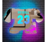 Personalized hockey Jersey Mirror Neon Lamp, Custom hockey Jersey Led Mirror Light for Wall Decor,hockey Name Neon Sign Wall Decor, Birthday Gift For hockey Loving Son, Kids Room hockey Deco