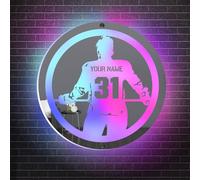 Personalized Hockey Mirror Neon Sign, Sport Ice Hockey Led Light Up Neon Sign, Hockey Night Light for Wall Decor, Hockey Decoration for Bedroom, Birthday Christmas Men Kids Boys Hockey Gift