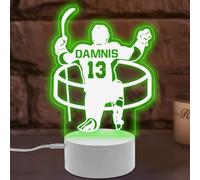 Personalized Hockey Night Light for Bedroom 16 Colors Changing with Remote Control LED Hockey Lamp Custom Name Number Light Up Hockey Decor Birthday Christmas Gifts for Sport Lover (Hockey)