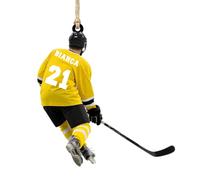 Personalized Hockey Player Acrylic Christmas Ornament Custom Name Portrait Ice Hockey Christmas Tree Ornaments Sport Team Xmas Hanging Keepsake Gift for Kids Boys Girls Men Women Birthday