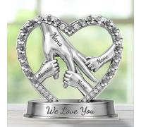 Personalized Hold Your Hand Forever Acrylic Block Plaque, Personalized Mother Custom Shaped Acrylic Plaque, Mother's Day Decoration Keepsake Gift For Mom Grandma From Daughter Son Grandkids