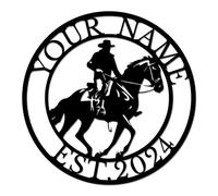 Personalized Horse Barn Sign, Custom Ranch Name Metal Art, Equestrian Wall Decor, Farmhouse Entry Plaque, Horse Lover Gift for Stable or Home (Style-6)