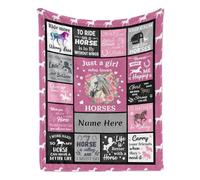 Personalized Horse Blanket, Custom Name Blankets for Girls Home Decor All Seasons, 30"x40"