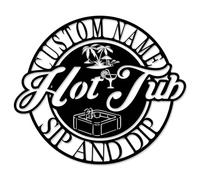 Personalized Hot Tub Metal Signs Custom Poolside Metal Wall Art Customized Name Sign for Backyard Patio Pool Porch Deck Indoor Outdoor Decorations