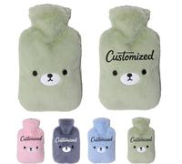 Personalized Hot Water Bottle with Custom Text Soft Plush Cover，2 Liters,Relieves Body Aches & Pains，Warming Hand Bag Pain Relief, Hand and Foot Warmer