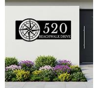 Personalized House Metal House Number, Custom Metal Address Sign, Nautical Decorative art, Home Addresses, Beach Houses, Lake House, Palm Trees, Compasses, Anchors, Mermaids, Turtles, Starfish, Fish