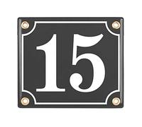 Personalized House Number Plaque - 12x14 cm (5" x 6") - Waterproof Door Numbers - Enamel Garden Wall Sign - Anthracite